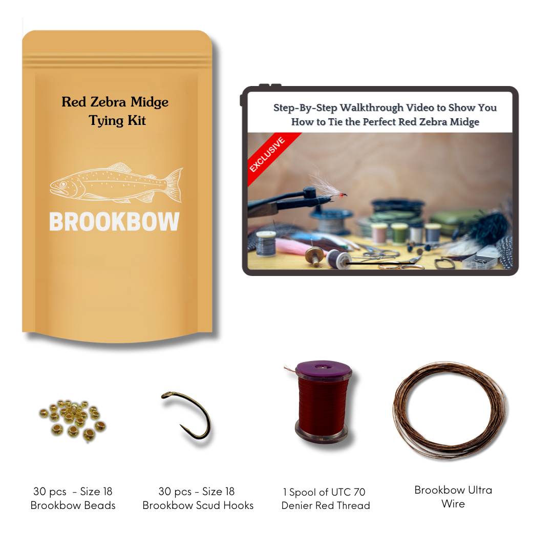 Brookbow Red Zebra Midge Tying Kit