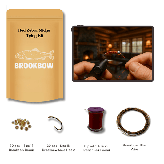 Brookbow Red Zebra Midge Tying Kit - brookbow